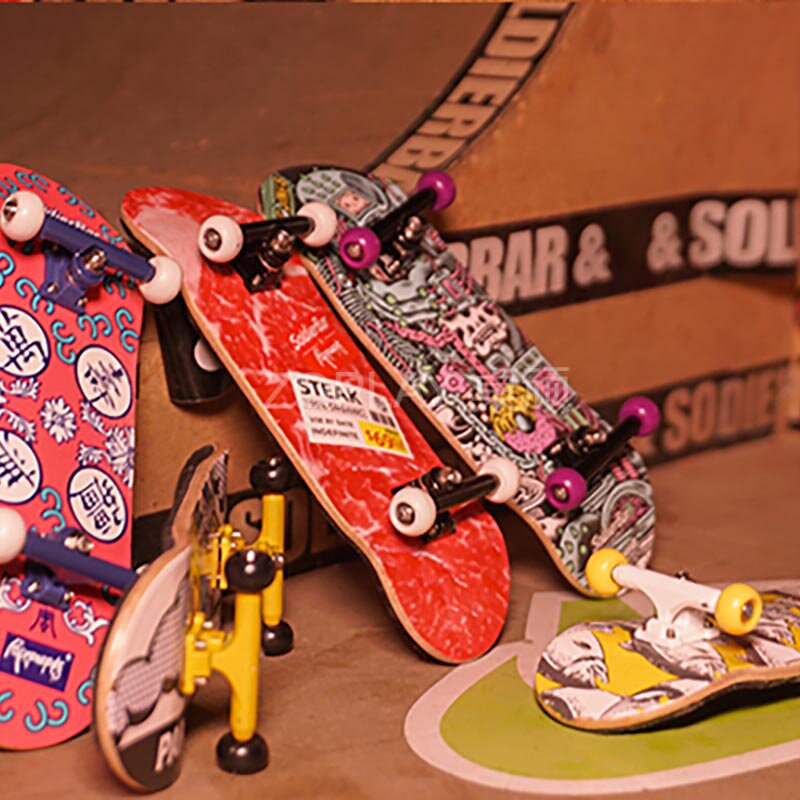 手指滑板玩具专业指尖滑板训练场地入门磨砂男女解压儿童双翘滑板