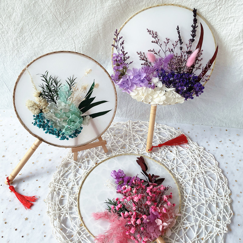 永生花团扇材料包diy干花玫瑰花套餐现场手工活动赠送母亲节礼盒鲜花速递/花卉仿真/绿植园艺永生花原图主图