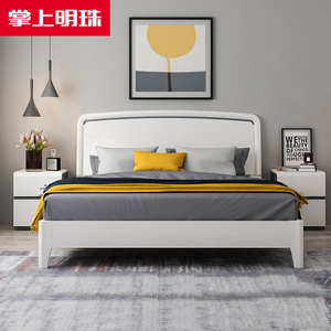 掌上明珠家具新款储物床1.8米高箱床双人床主卧室烤漆现代简约床