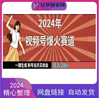 2024年视频号爆火赛道，一键生成，新号当天见收益