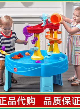 新品~美国step2儿童旋转瀑布戏水桌玩水池玩沙台沙滩玩具室内外