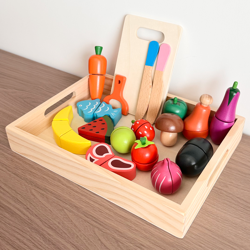 木质水果蔬菜切切乐儿童过家家玩