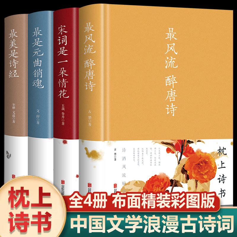 全4册唐诗宋词元曲诗经鉴赏大全图片