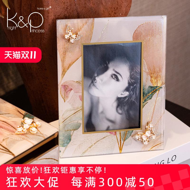 KP现代北欧时尚轻奢相框摆件样板间卧室床头柜客厅画框装饰摆台