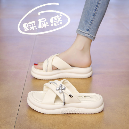 踩屎感拖鞋女夏外穿不累脚配裙子