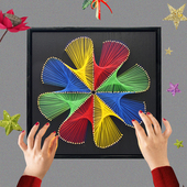 几何图形钉子绕线画减压手工diy材料包装 饰画创意制作弦丝画