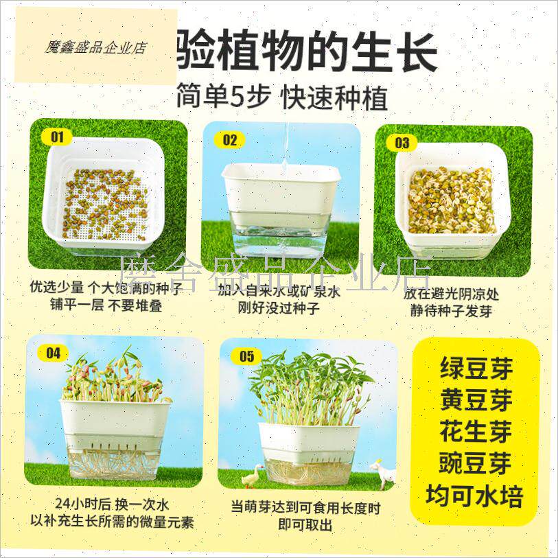 豆芽发芽盆水培蔬l菜n豌豆苗种植架无土栽培托猫草芽苗菜育苗盘.