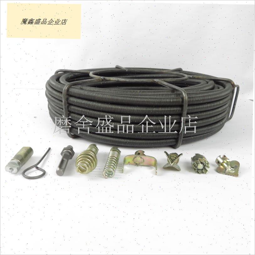 实心钢丝搅鞭下水k道疏通硬弹簧钢丝手动疏通下水道工具实心软轴.