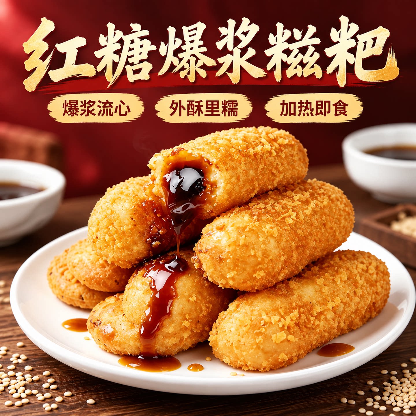 爆浆红糖糍粑传统工艺商用早餐