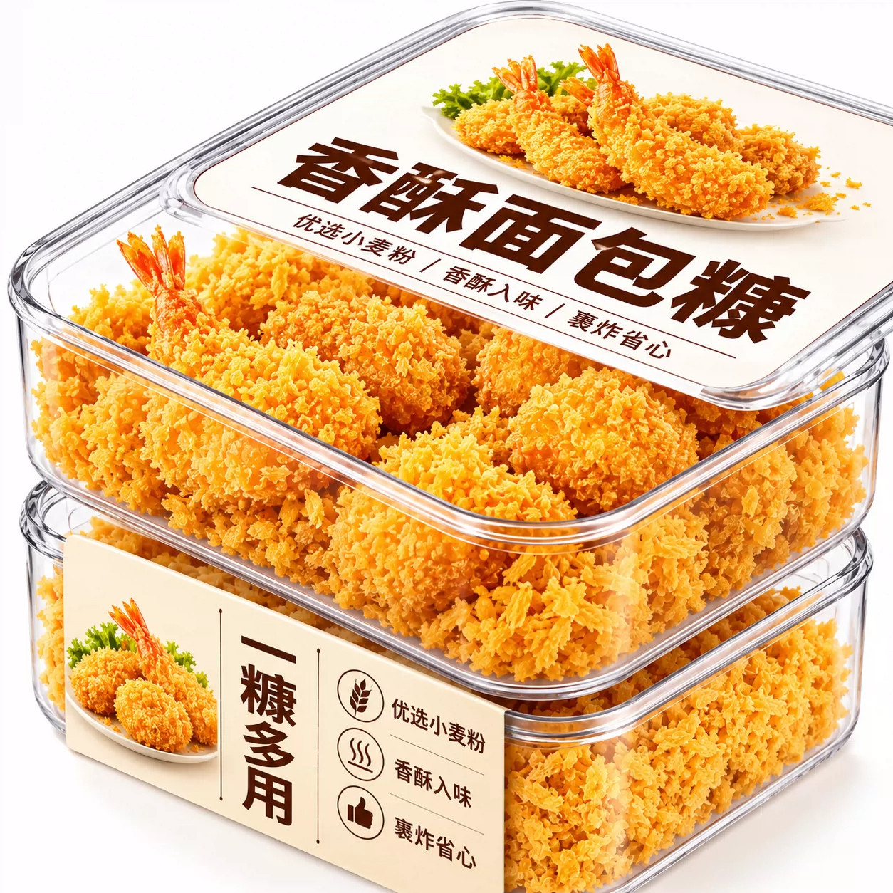 金黄酥香颗粒分明面包糠酥香外层