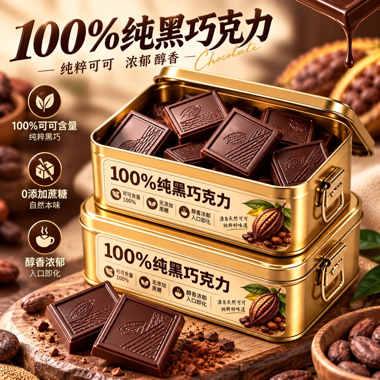 黑巧克力纯可可脂官方旗舰店烘焙