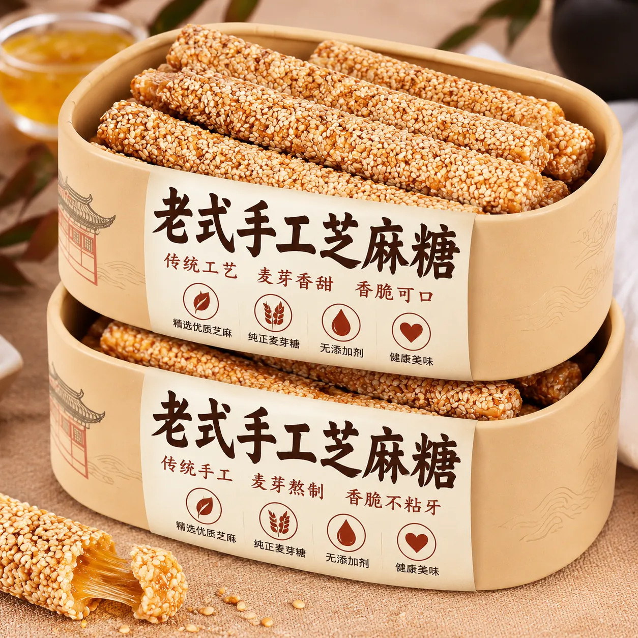 纯手工芝麻糖旗舰店正宗麦芽糖