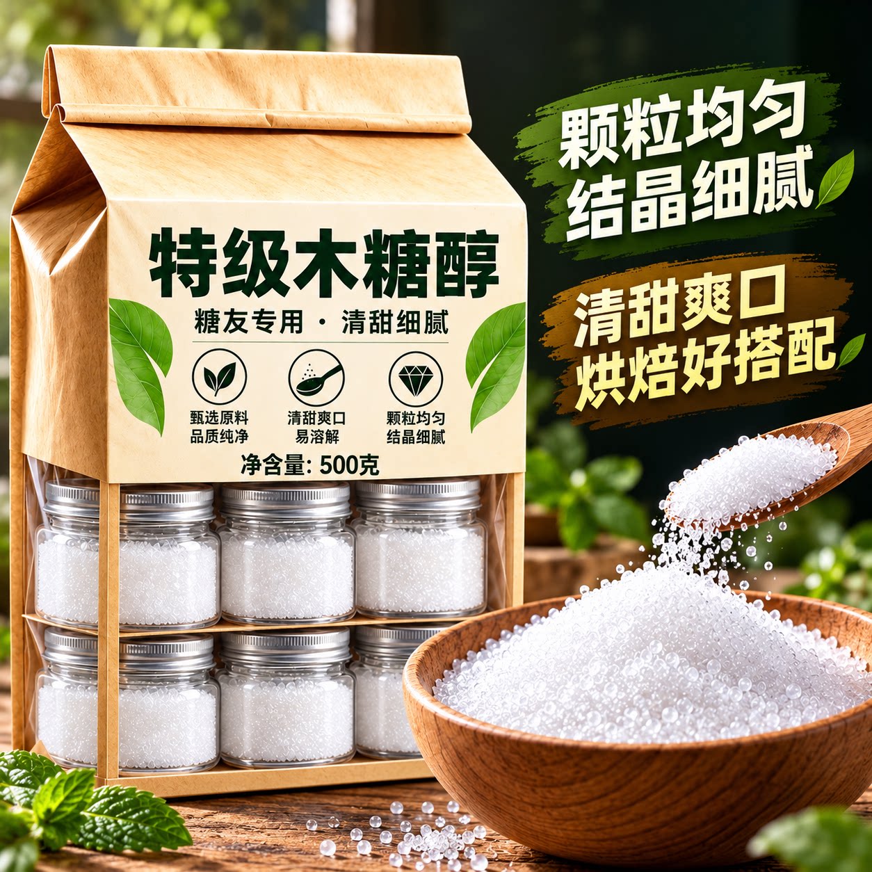 木糖醇赤藓糖醇天然食品代糖甜味