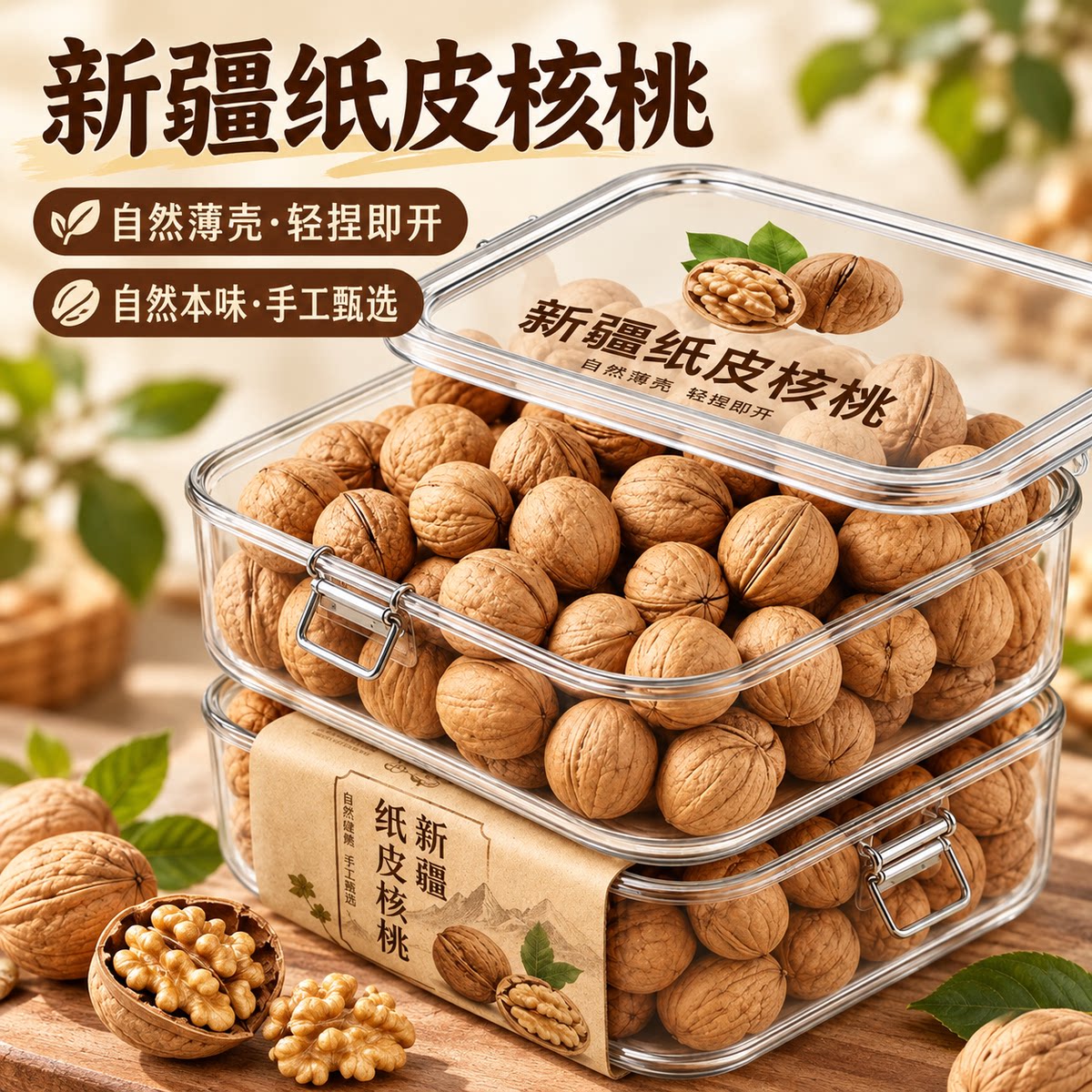 新疆薄皮核桃纸皮原味阿克苏特产
