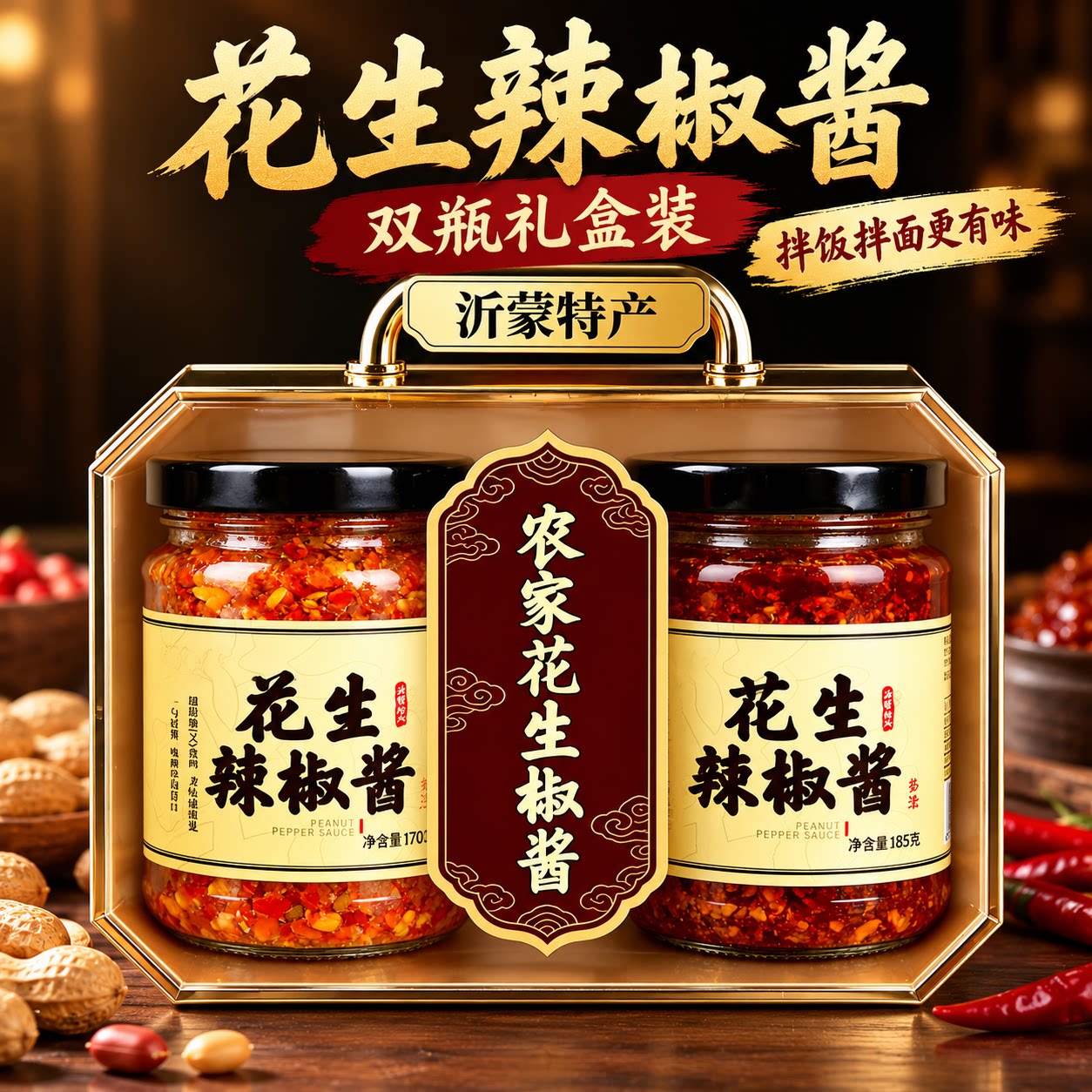 石磨花生瓜芝麻辣椒酱官方旗舰店