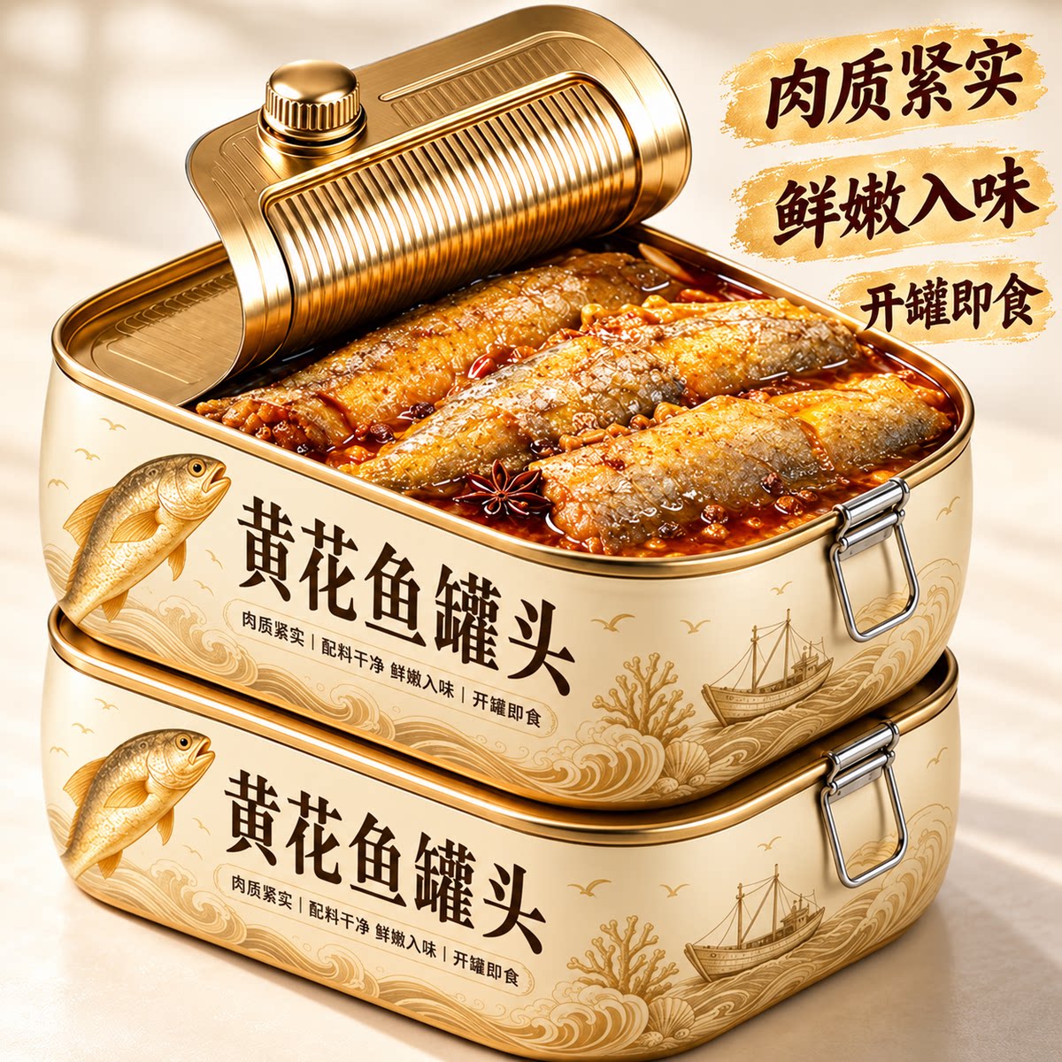 老字号五香黄花鱼罐头官方旗舰店