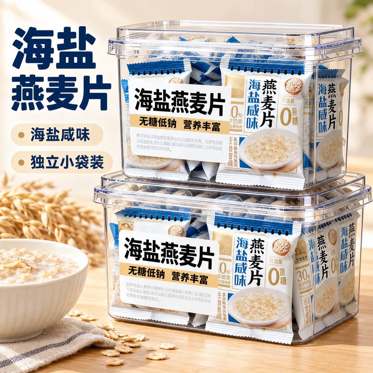 海盐咸味燕麦片原味营养早餐即食