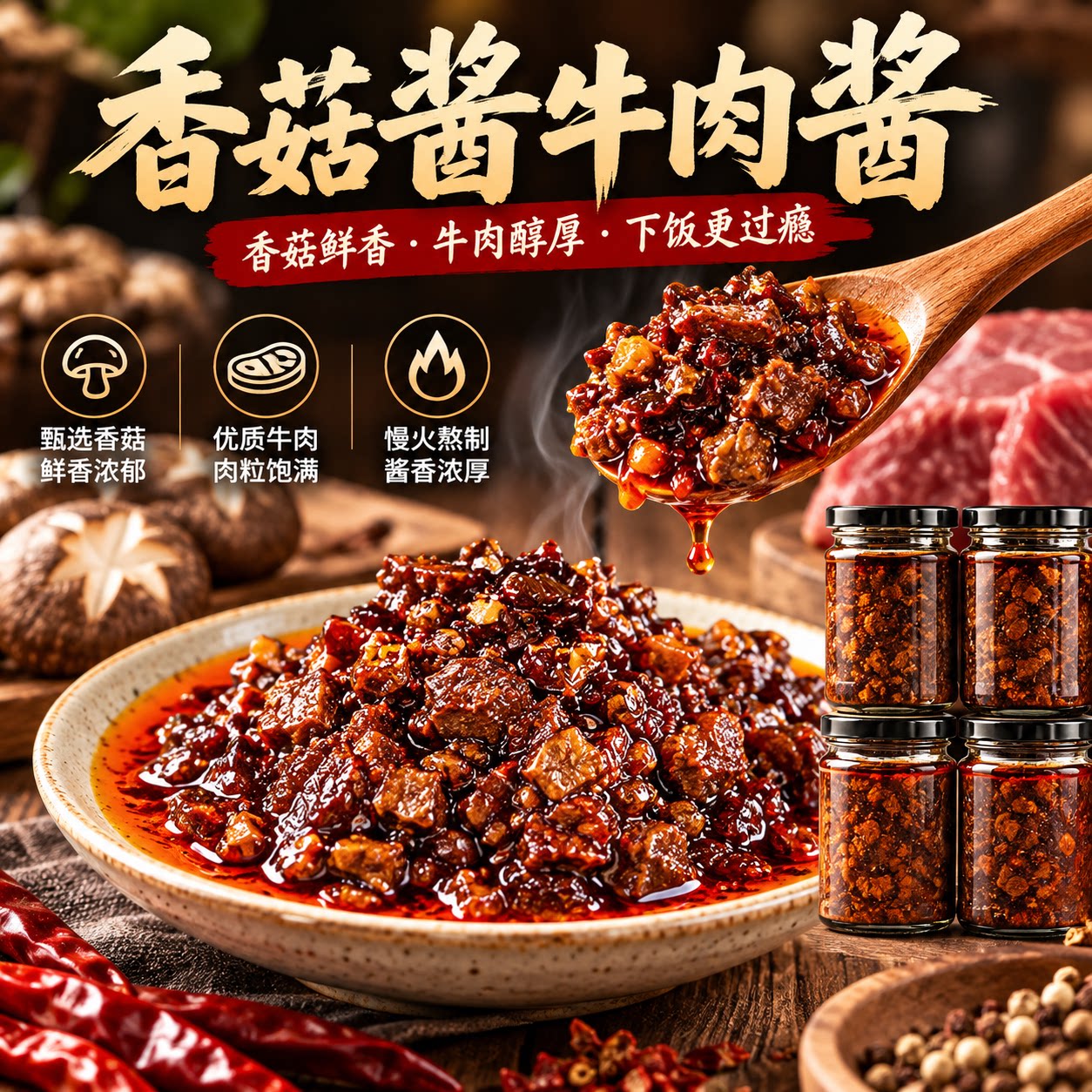 巨下饭香辣拌饭拌面酱美味牛肉酱