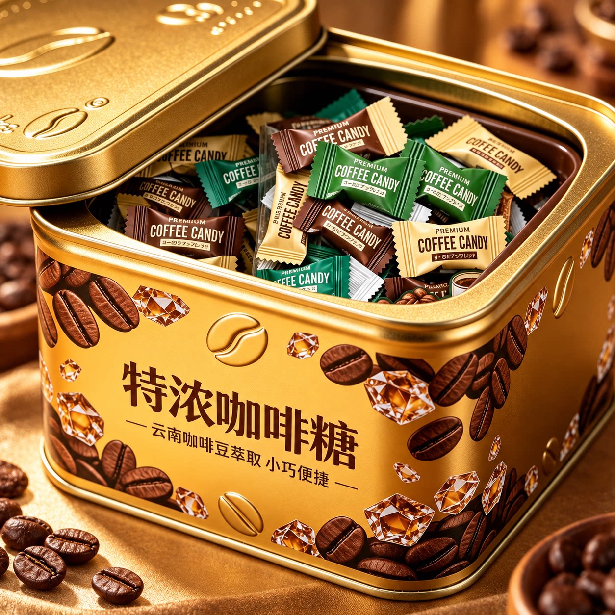 高品质原装进口特浓咖啡糖