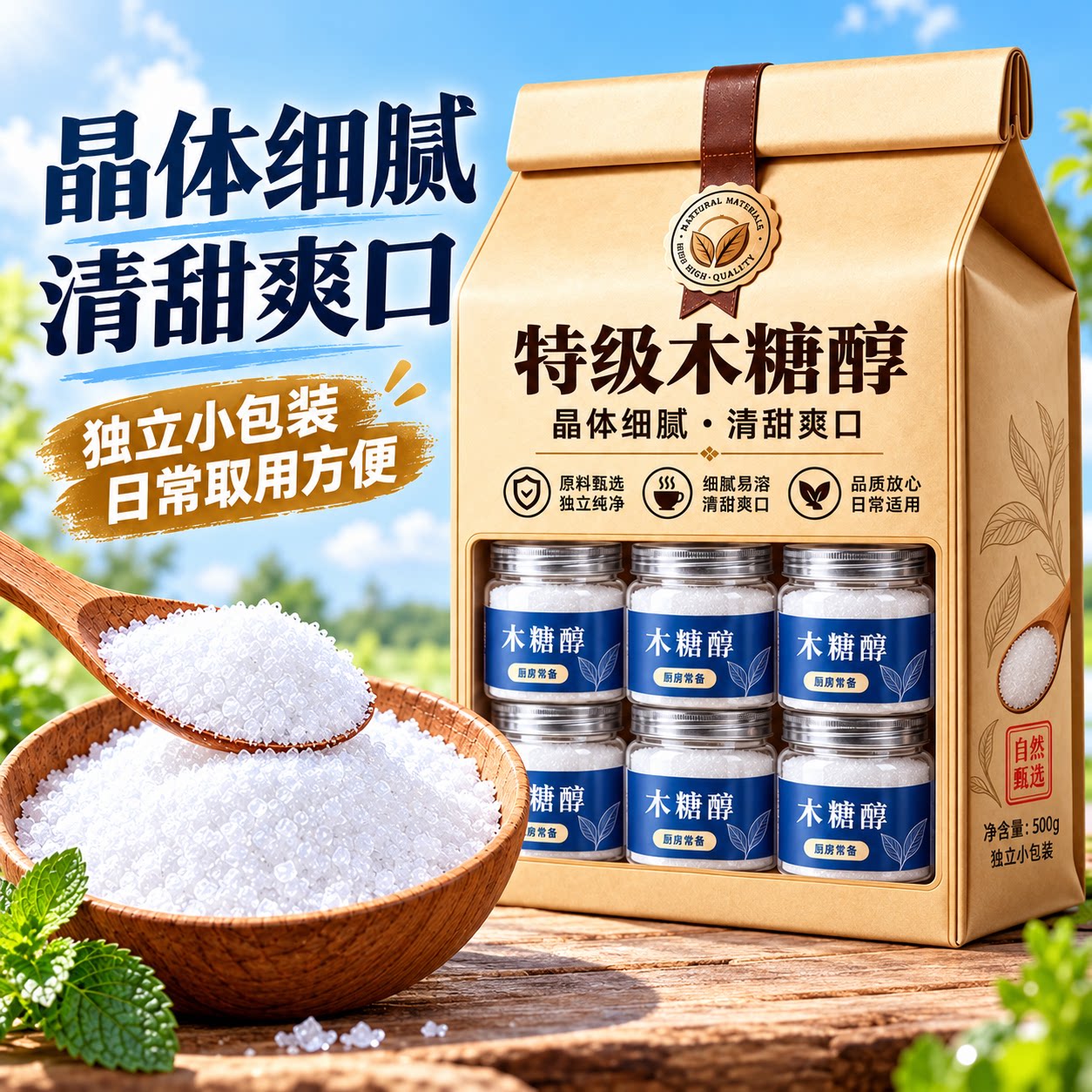 木糖醇赤藓糖醇天然食品代糖甜味
