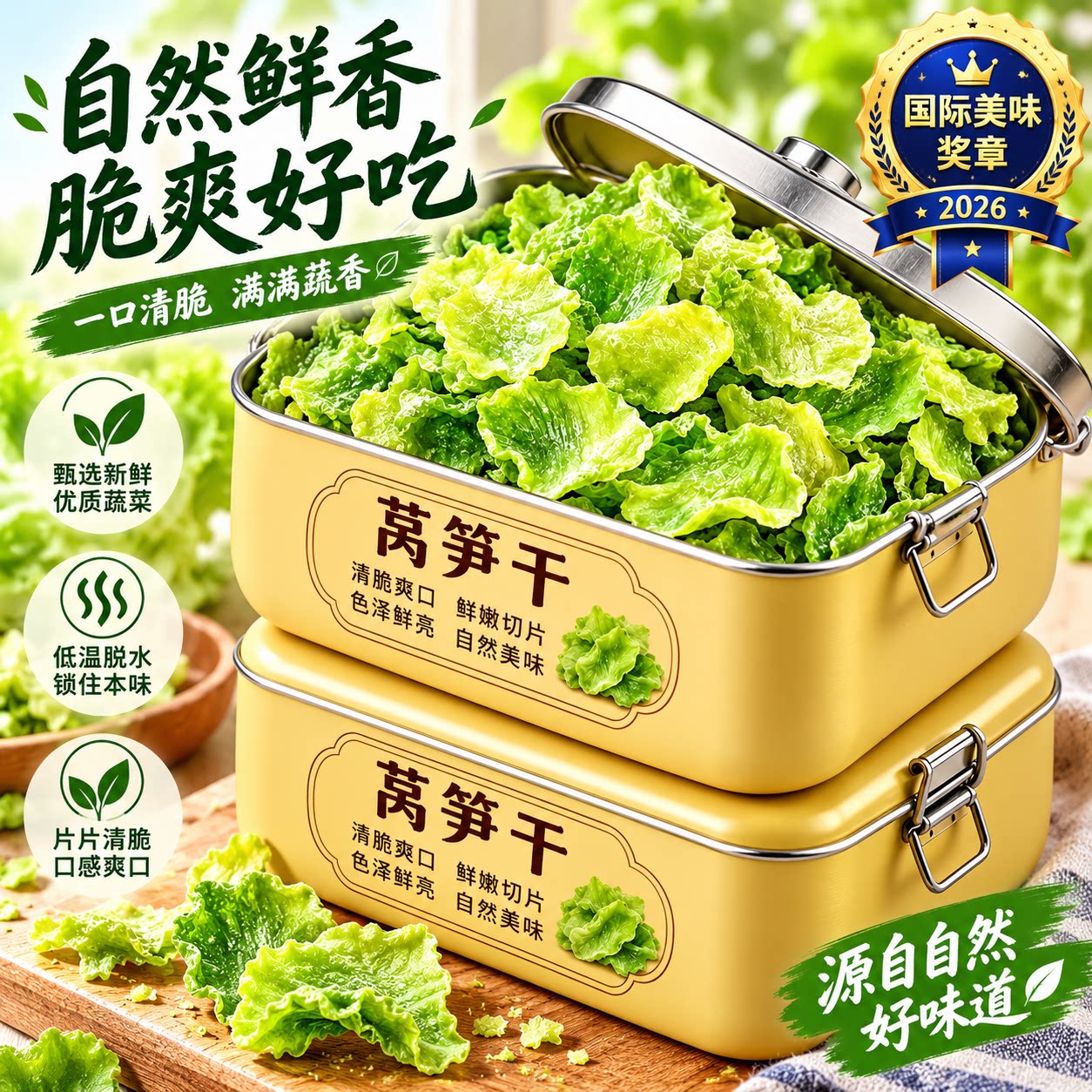 新中式莴笋干脱水蔬菜片爽脆干货