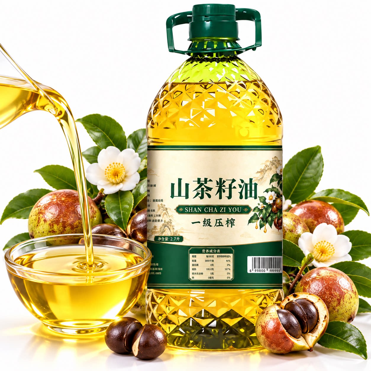 正宗有机物理压榨清透山茶油家用