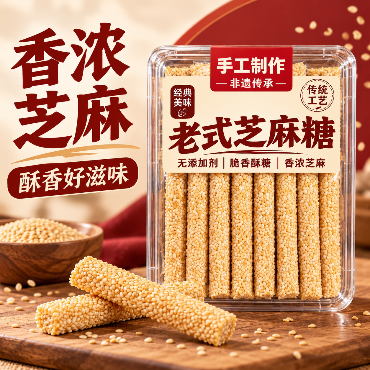 传统工艺手工芝麻糖官方旗舰店