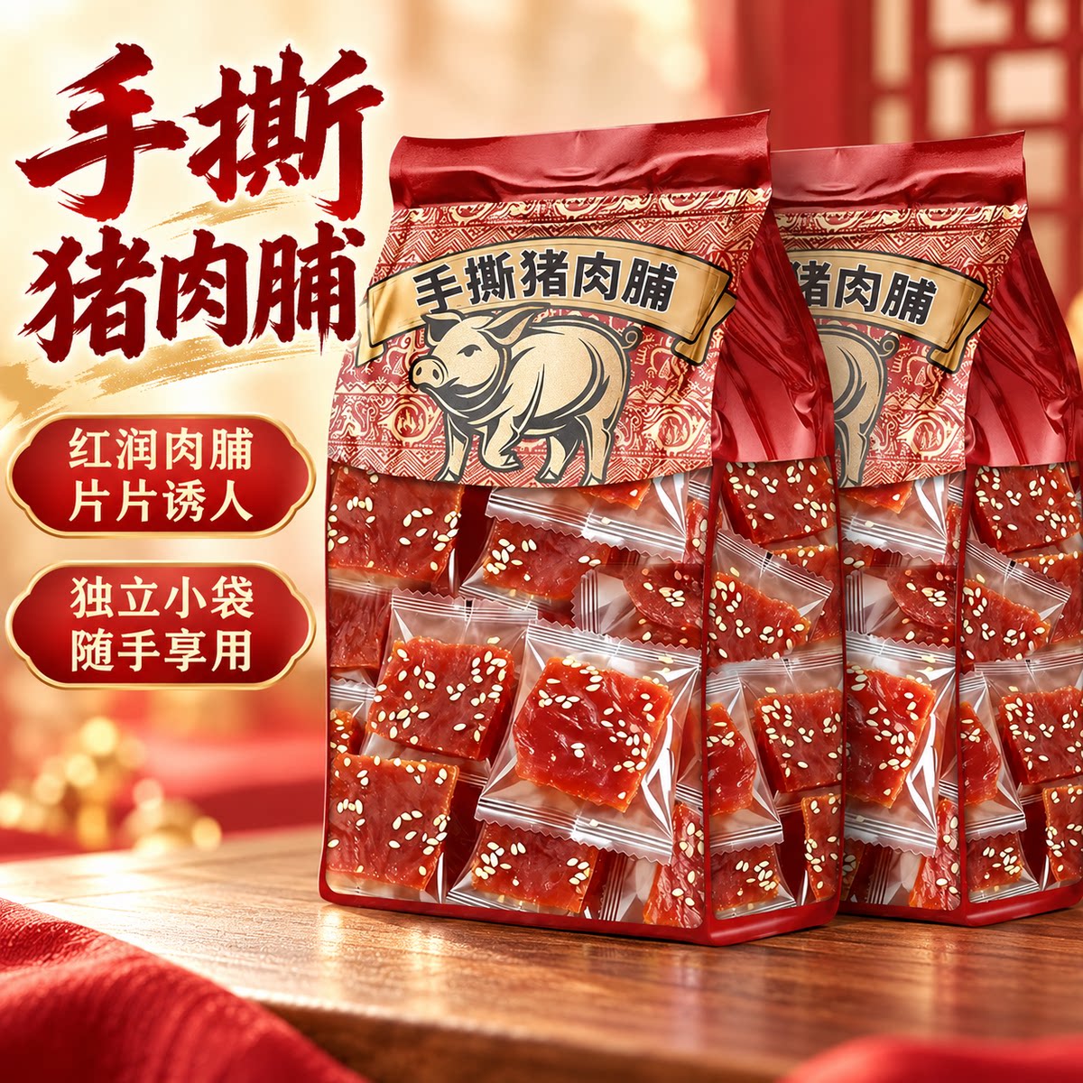 靖江猪肉脯零食独立包装抖音热销