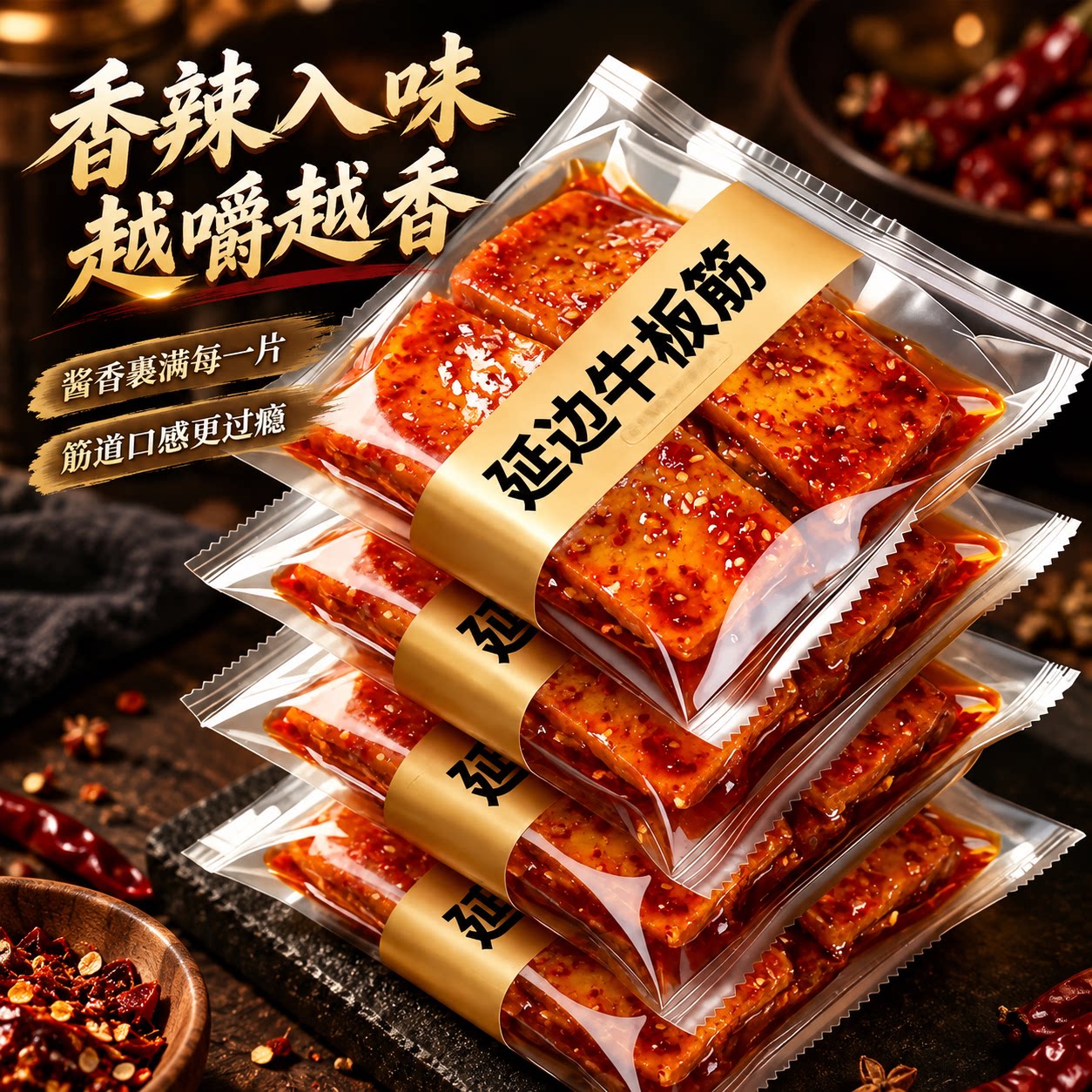 香辣内蒙古牛板筋小包装塑胶跑道