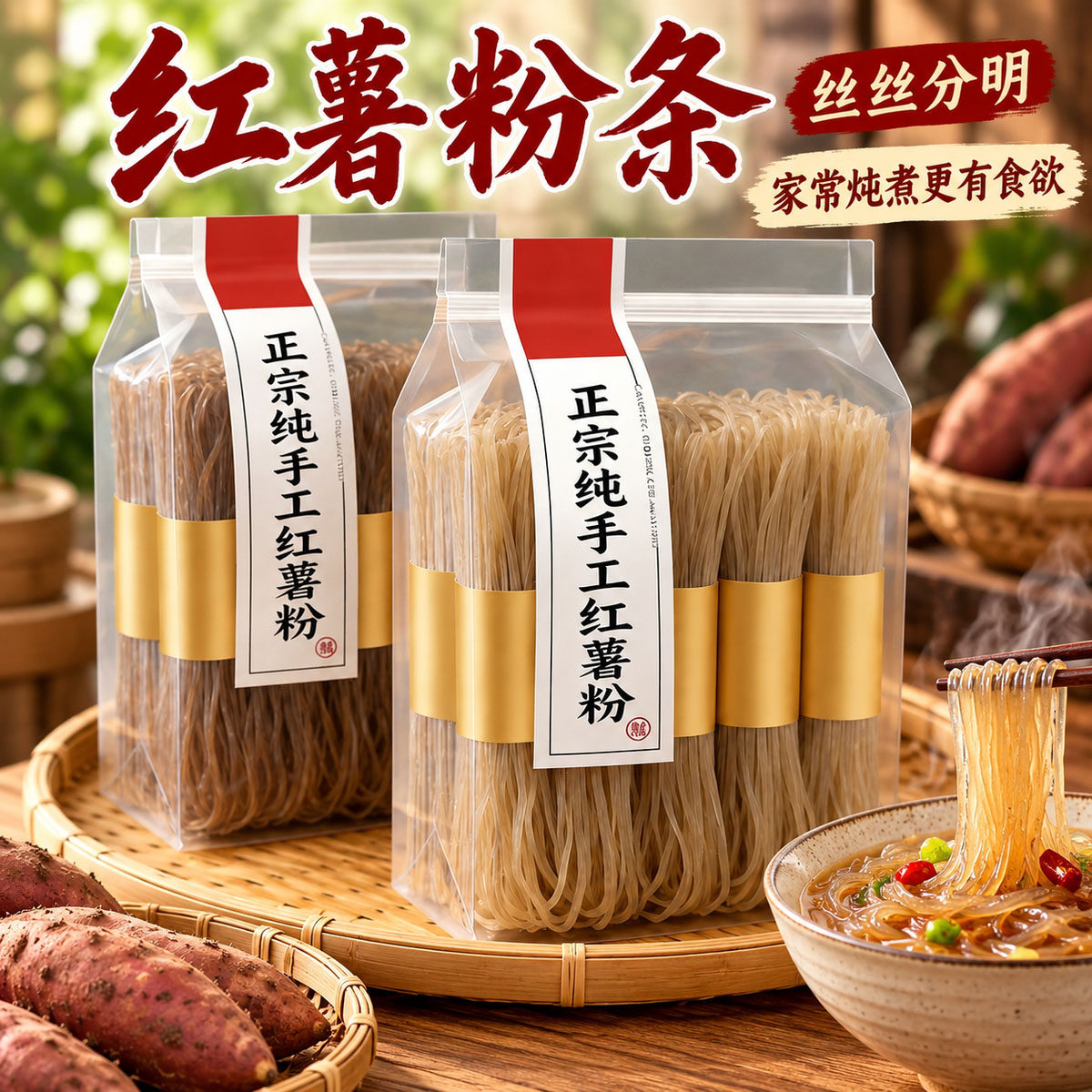 纯正红薯粉条官方旗舰店手工酸辣