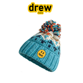 正品 防寒针织帽子笑脸彩色毛球针织帽女秋冬百搭毛线帽