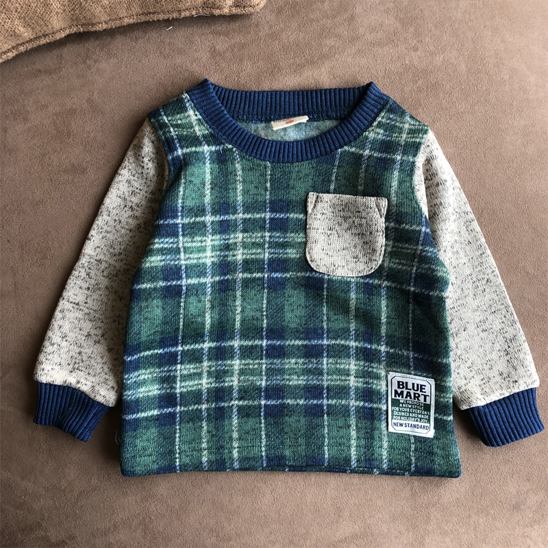 日单 保暖帅气一体绒男宝卫衣80-130（聚酯纤维材质）