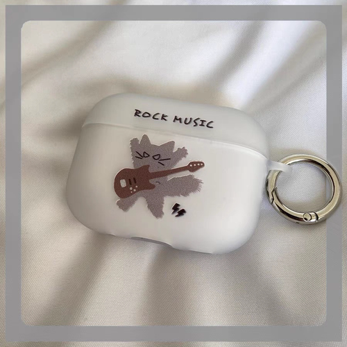 摇滚猫咪airpodspro23保护套二三4代苹果耳机壳无线蓝牙原创吉他猫咪可爱软壳磨砂系列