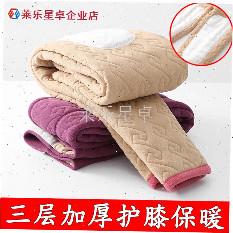 中老年人棉裤三层夹棉保暖裤女加绒加J厚高腰护膝奶奶妈妈打底裤.