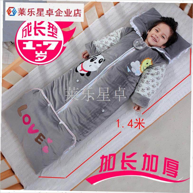 婴儿睡袋b儿童0秋冬款薄夹棉3纯棉6加厚4珊瑚绒5宝宝7岁小孩防踢.