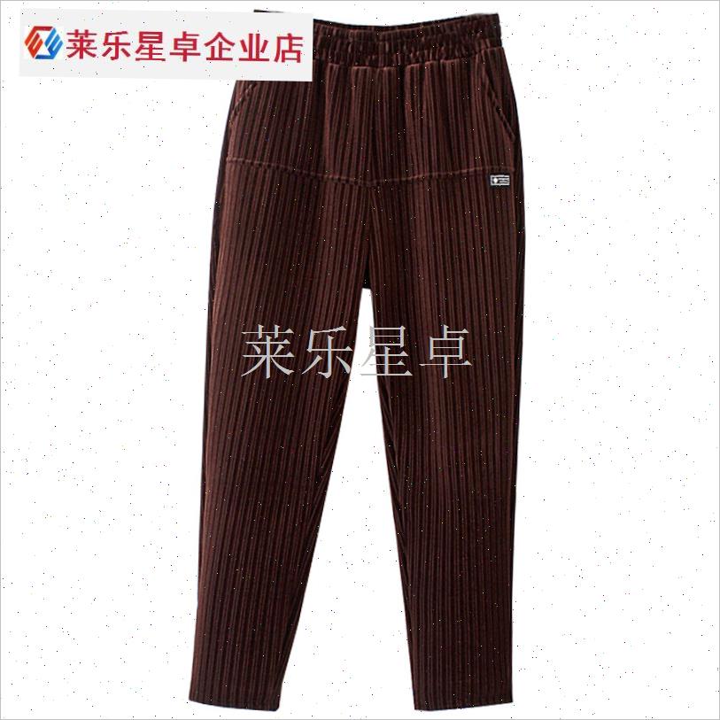 中老年灯芯绒长裤女冬装新款大码高腰妈妈加绒休闲X裤老年人裤子.