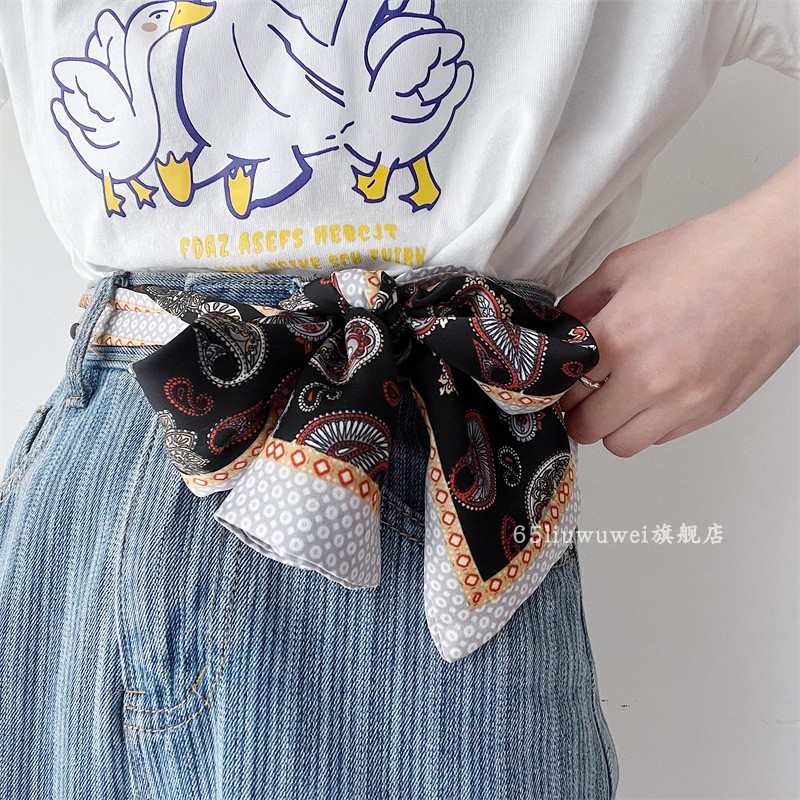 设计感小众丝巾腰带女图片