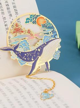 鲸梦中国风镂空金属书签定 制故宫博物馆国潮古典精致教师节礼物