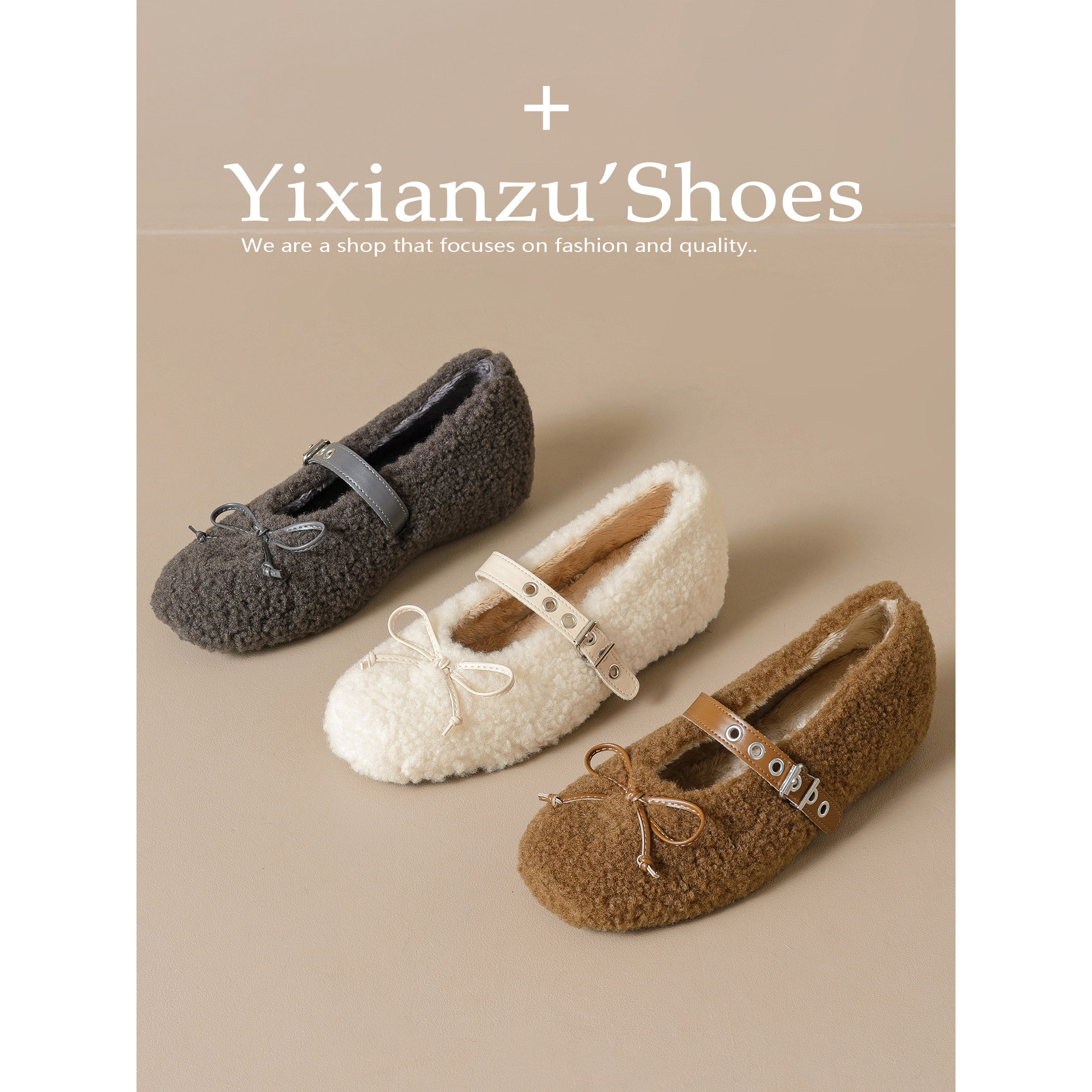 毛毛鞋女外穿2025冬季新款内增高加绒保暖蝴蝶结一字带玛丽珍棉鞋,女鞋,玛丽珍鞋,淘宝优惠券,粉丝福利购,淘宝优惠卷