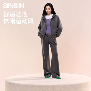 休闲运动裤 SIINSIIN弯刀卫裤 香蕉长裤 直筒显瘦阔腿裤 子 女秋冬窄版