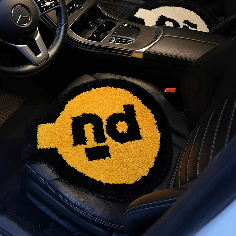 PU~汽车坐垫冬植绒可爱座垫单片座套高颜值防滑车载好物防滑通用