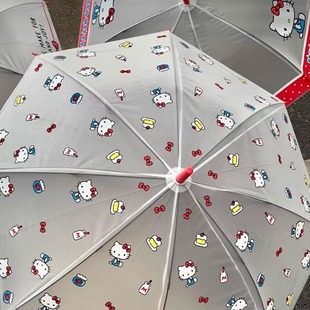 哈喽Kitty透明雨伞长柄女生高颜值ins风超轻家用卡通可爱自动