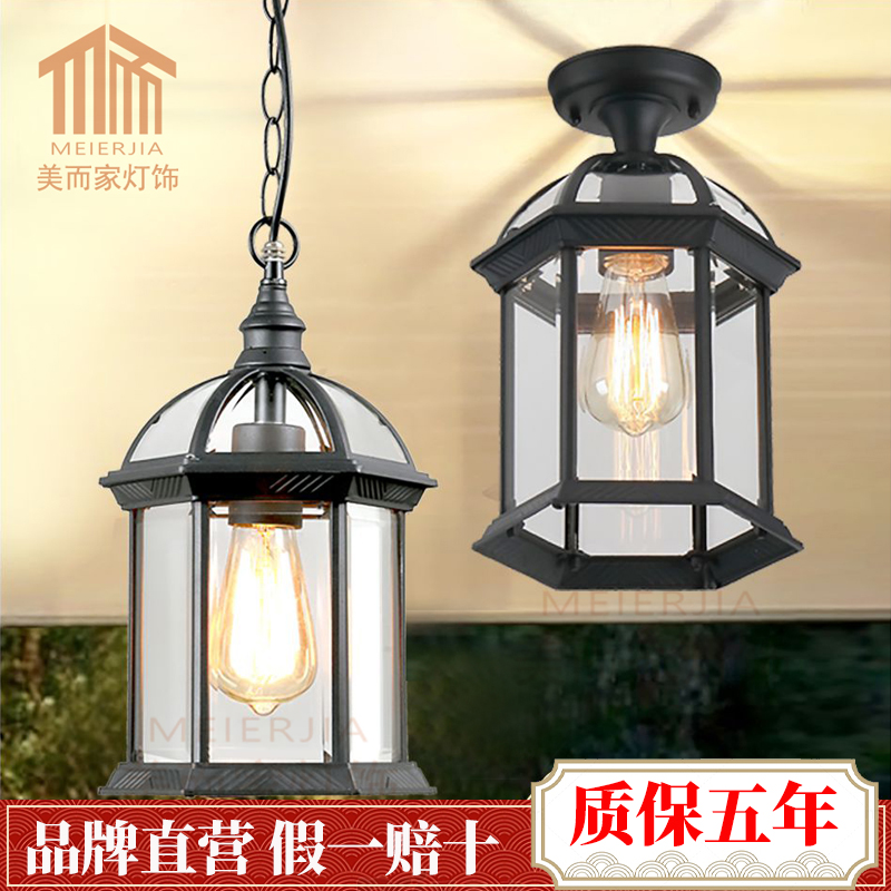 欧式复古户外吊灯防水室外凉亭庭院走廊葡萄架花园别墅阳台吸顶灯