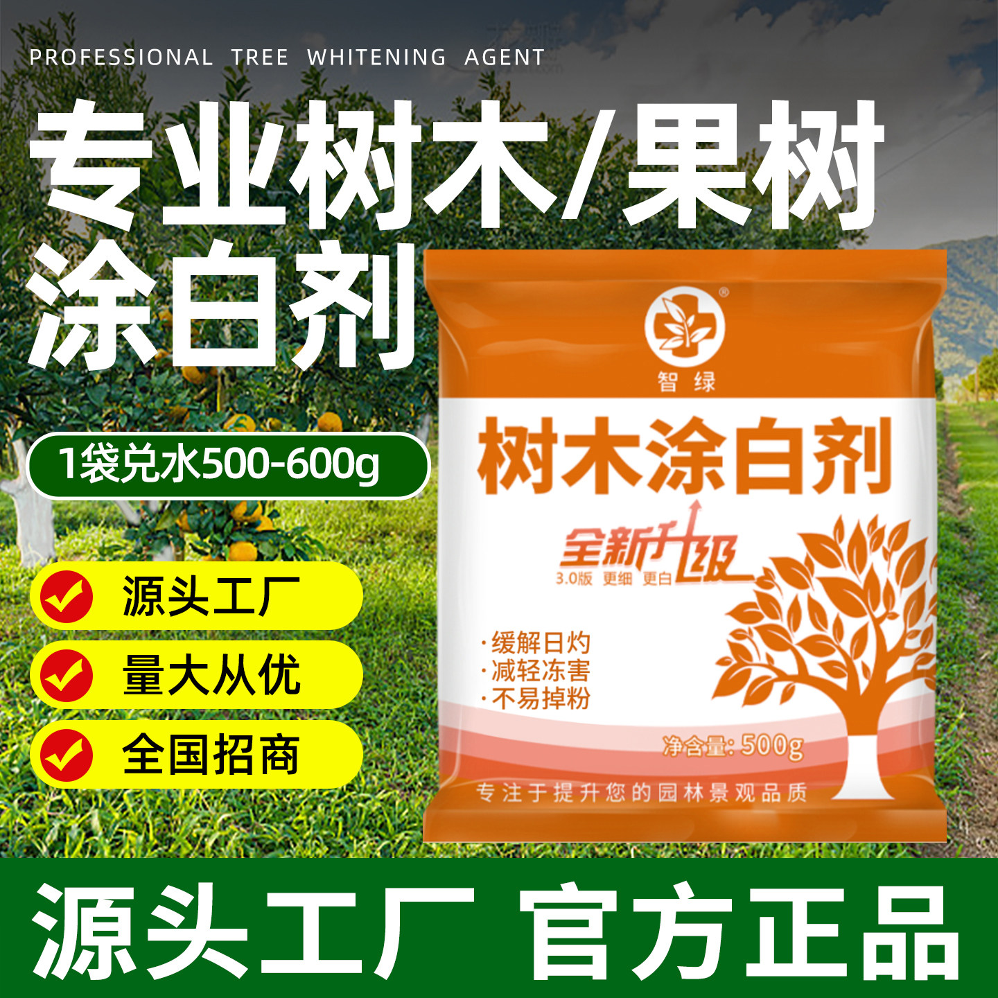 石灰树干涂白剂防日灼防寒防冻