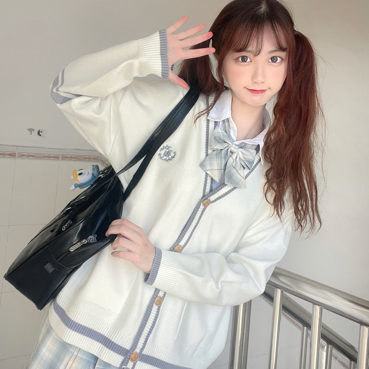 北野学院原创开衫宽松百搭jk制服