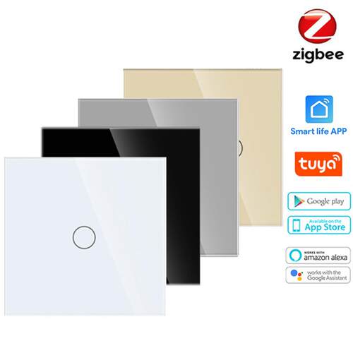 欧规涂鸦智能Zigbee/Wifi开关单火/零火线开关Alexa谷歌语音