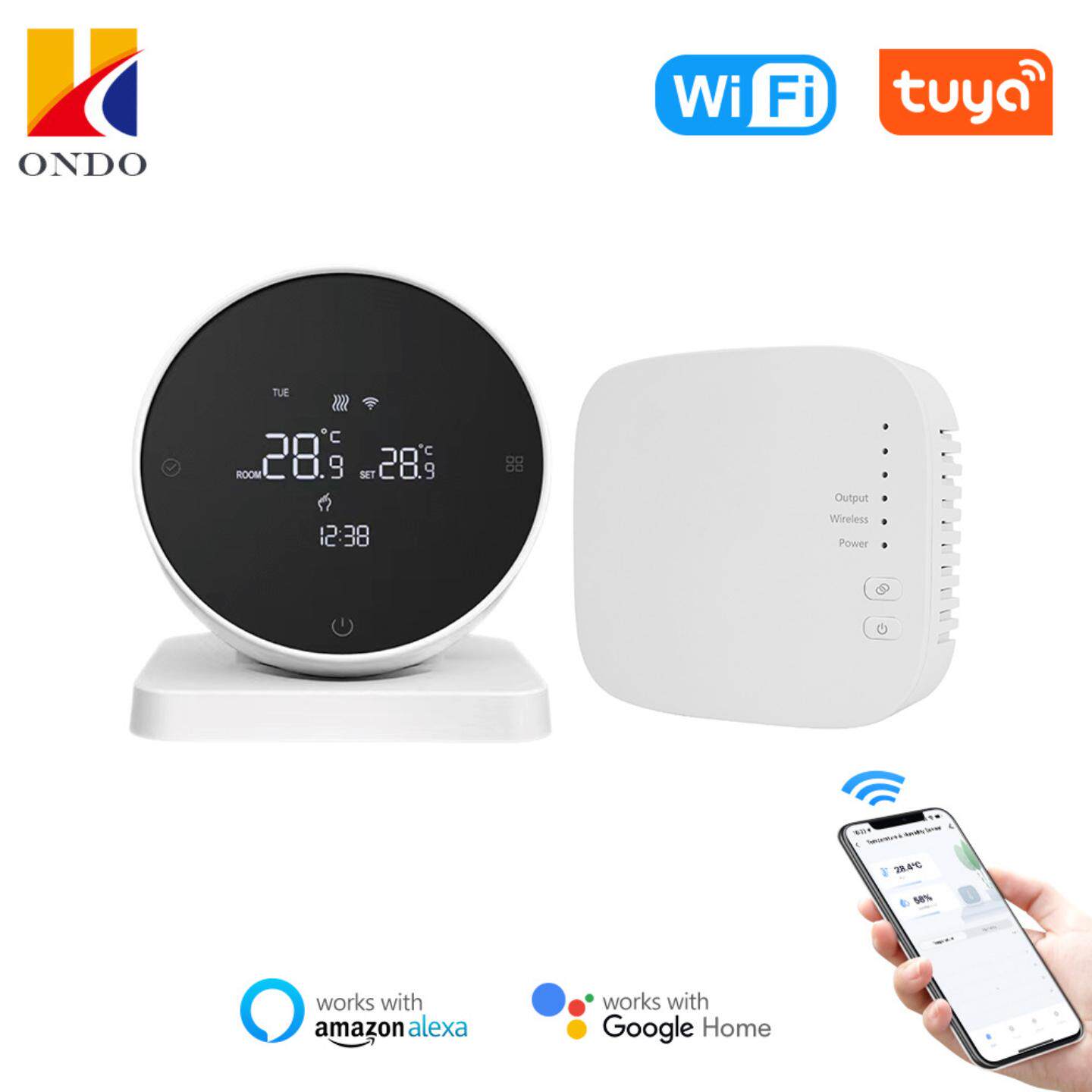 WiFi温控器RF433适用于水煤气锅炉支持语音APP远程控制调温智能