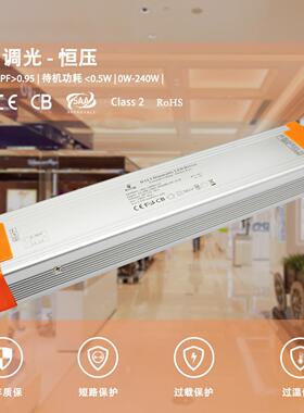 DALI可控硅0-10V调光恒压电源20-240W12V24V高PF无频闪CE SAA