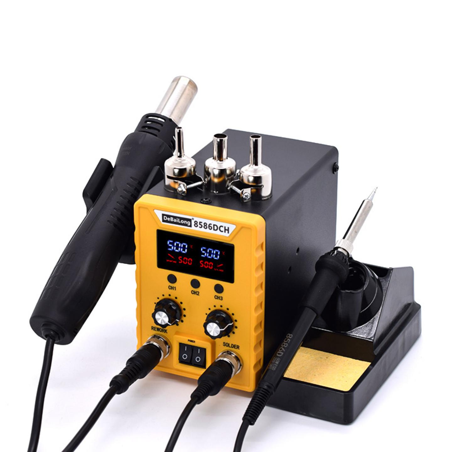 德佰龙热风枪焊台二合一8586D数显电烙铁头可调温维修焊接工具