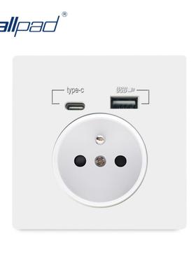 法插16AType-c波兰比利时德规欧标德式带USB TYPEC欧式墙壁电源插